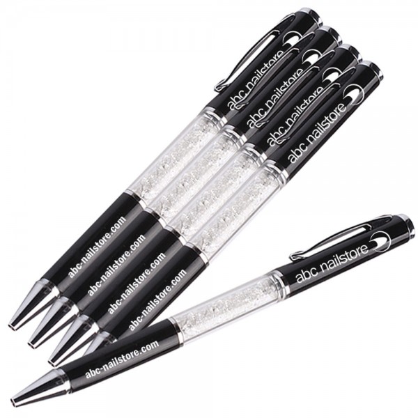 abc nailstore Kugelschreiber mit Glitzersteinchen, Pack mit 5 Stück